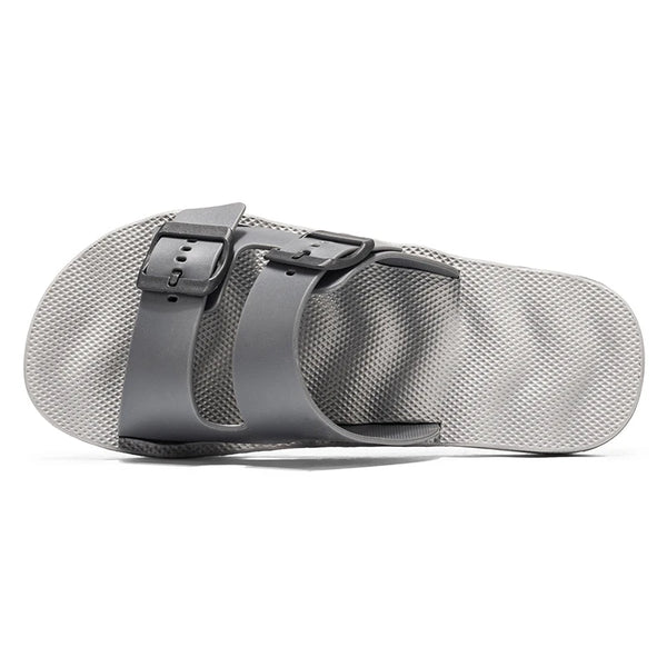 Men's Adjustable Double Buckle Slide Sandals Casual Slippers Lightweight EVA Flat Slides for Indoor Outdoor Beach Shower