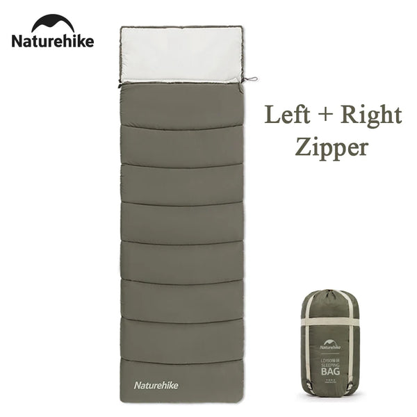 Naturehike 2023 Sleeping Bag Ultralight Spliced Double Zipper Envelope Sleeping Bag Waterproof Hat Winter Camping Sleeping Bag