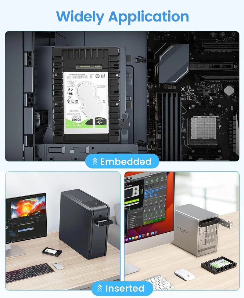 ORICO 2.5 to 3.5 inch Hard Drive Caddy Support SATA 3.0 Support 7 / 9.5 / 12.5mm 2.5 inch SATA HDD and SSD Computer Accessories
