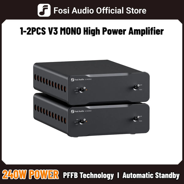 ឧបករណ៍ពង្រីកសំឡេង Fosi Audio V3 ម៉ូណូស្តេរ៉េអូ 2/2.1/3/4/5 ឆានែល TPA3255 អំភ្លីខ្នាតតូច 240W ឧបករណ៍ពង្រីកសំឡេងអាជីព