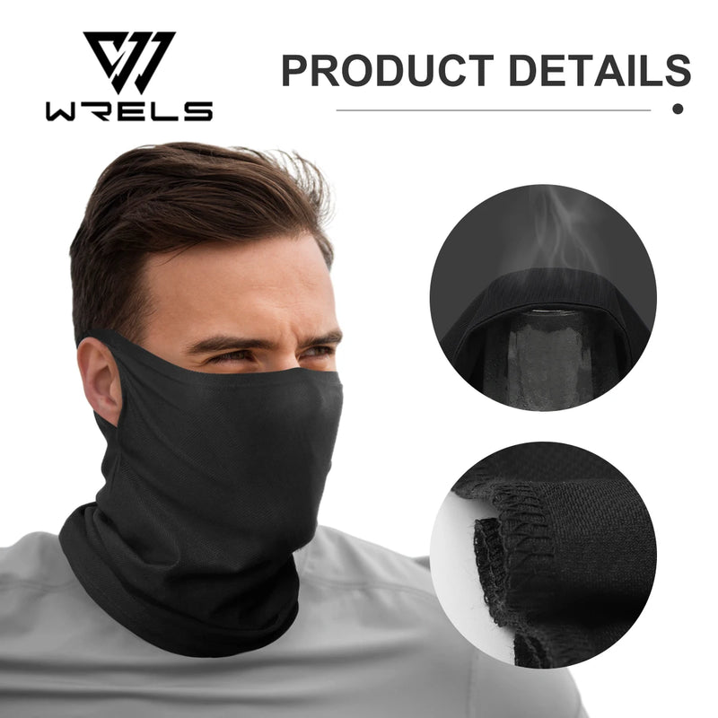 WRELS Ice Silk Sunscreen Mask Outdoor Cycling Face Cover Solid Color Neck Wrap UV Protection Ear Bandana Scarf Protection