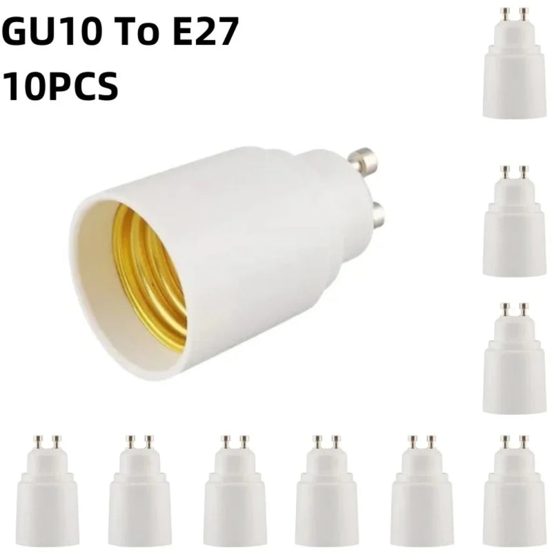 អាដាប់ទ័រ JOYINLED 10PCS GU10 ទៅ E27, ឧបករណ៍បម្លែងរន្ធវីស GU10 ទៅ E27 អេឌីសុន, អាដាប់ទ័រទ្រអំពូល LED សម្រាប់អំពូល LED CFL Halogen