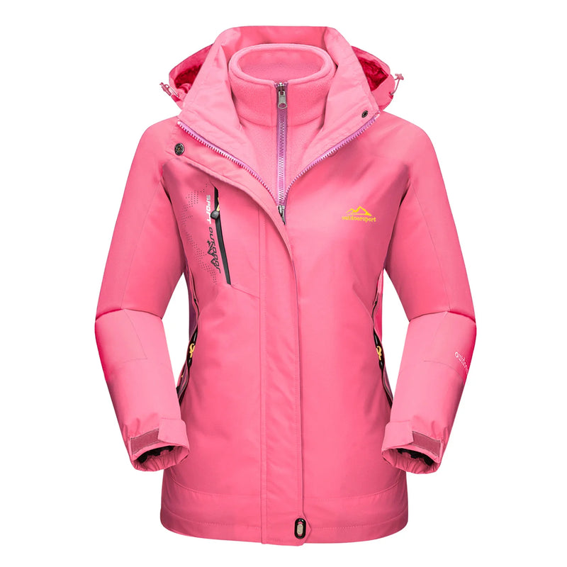TACVASEN Women's Winter 3 in 1 Snow Parka Coats Waterproof Fleece Lined Ski Hiking Jackets Thermal Windproof Hooded Coats