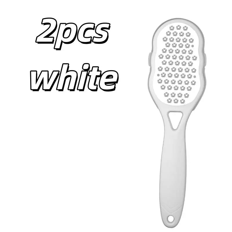 2PCS Stainless Steel Foot File – Splash-Proof, Ergonomic Handle, Coarse/Fine Grit for Home Spa & Gift
