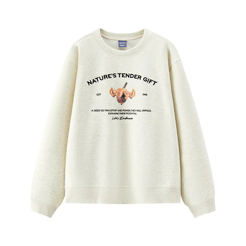 Semir O neck Hoodies Women Spring Loose Pullover Casual Personality Comfortable Daily Stylish Versatile Top
