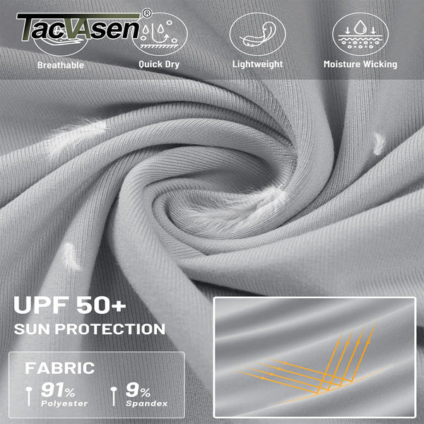 TACVASEN 1/4 Zip Hooded Shirts Mens UPF 50+ Sun Protection Running Surfing Athletic Shirt Lightweight Rash Guard Long Sleeve