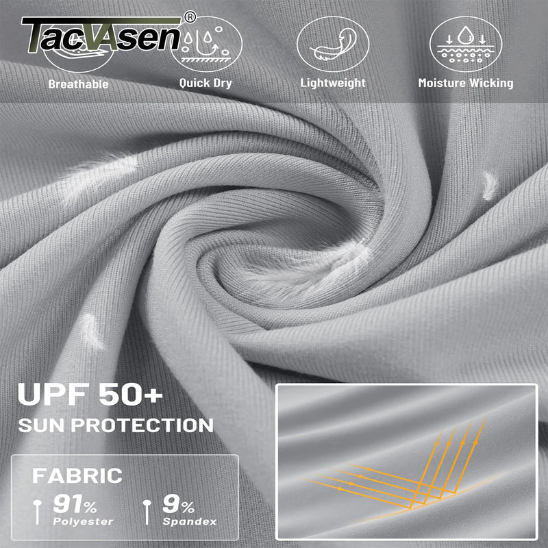 TACVASEN 1/4 Zip Hooded Shirts Mens UPF 50+ Sun Protection Running Surfing Athletic Shirt Lightweight Rash Guard Long Sleeve