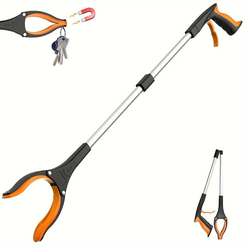 32-Inch Heavy Duty Garbage Grabber with 360° Rotating Clamp - Lightweight, Ideal for Seniors & Outdoor Use, laugage foldable