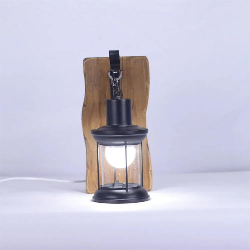 JOYINLED Outdoor Wall Lamp Antique Loft Wood Glass Chandelier Bar Sconces Vintage Industrial Retro Wall Sconce for Bedroom