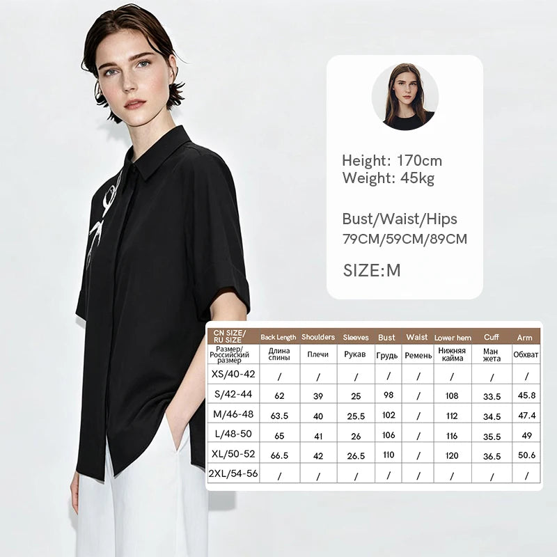 Amii Women's Shirt 2026 Summer New Chinese Embroidery Asymmetric Lapel Women's Cotton Shirt Short Sleeve Casual Tops 12622125