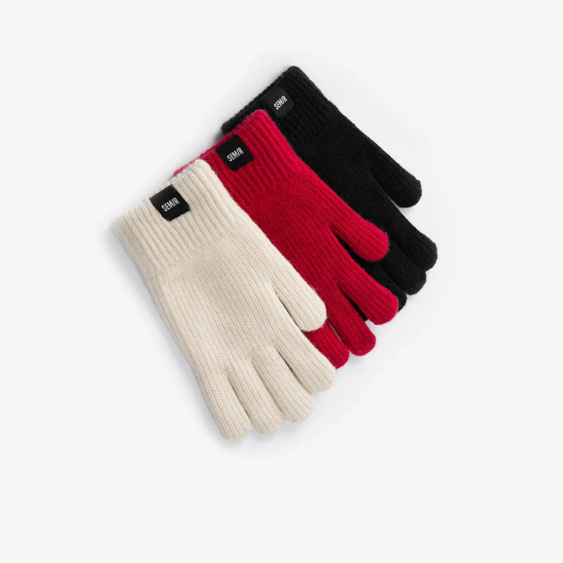 Semir TouchScreen Gloves Knit Men Winter 2025 Handwear Warm Soft Elastic Fleece Comfortable Cycling Casual Couple