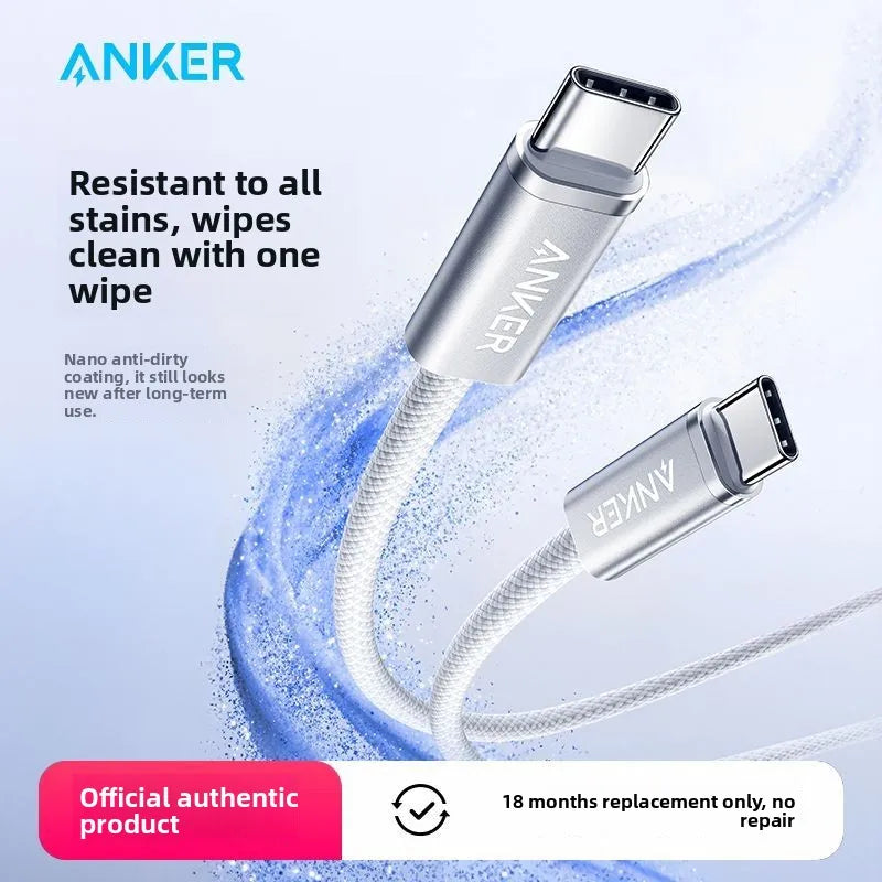 ខ្សែសាកទិន្នន័យ ANKER 140W ប្រភេទខ្សែសាក PD3.1 ក្បាលពីរ ស័ក្តិសមសម្រាប់ Apple 17 Huawei MacBook
