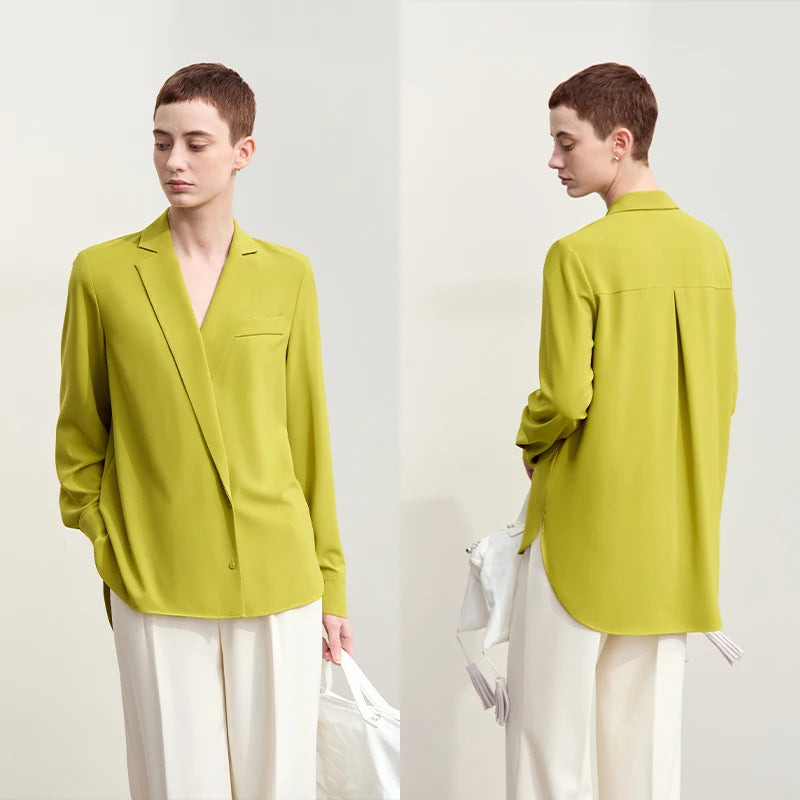 អាវ Amii Minimalism រដូវស្លឹកឈើជ្រុះថ្មីឆ្នាំ ២០២៦ សម្រាប់ស្ត្រីដៃវែងធ្វើការ Blazer កអាវរលុងអាវ Chiffon បារាំង Niche Top 12443087