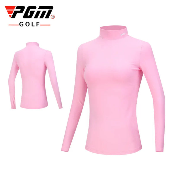 PGM golf Women Long Sleeve T Shirts Autumn Winter Keep Warm Outdoor Sports Bottoming Shirt Ladies Slim Fit YF389