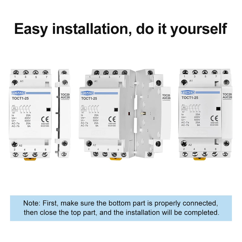 TOMZN O+F Auxiliary Contactor for TOCT1 Household AC Contactor 2NO or 1NO 1NC
