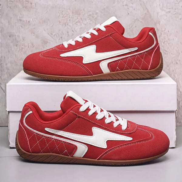 Men Women's Casual Preppy Leather Shoes Soft Sole Four Seasons Flat Breathable Comfort Outdoor Fashion Couples Walking Sneakers