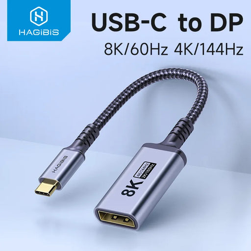 Hagibis USB Type C to DisplayPort Female Cable Thunderbolt 3/4 to 8K@60Hz 4K@144Hz 2K165Hz DP 1.4 for MacBook Pro Samsung XPS
