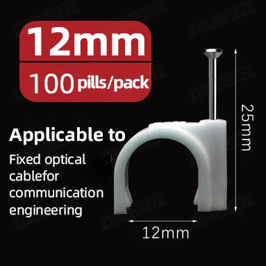100pcs 6mm Round Steel Nail Cable Wire Wall Hanging Screw Clips Cable Clip For RG59 RG6 White High Quality Low Price Favorable