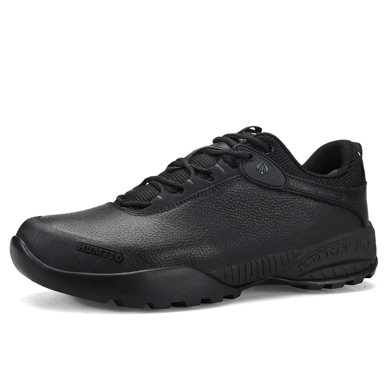 HUMTTO Leather Hiking Shoes Camping Trekking Sneakers for Men Water-resistant Climbing Shoes Outdoor Safety Walking Mens Shoes