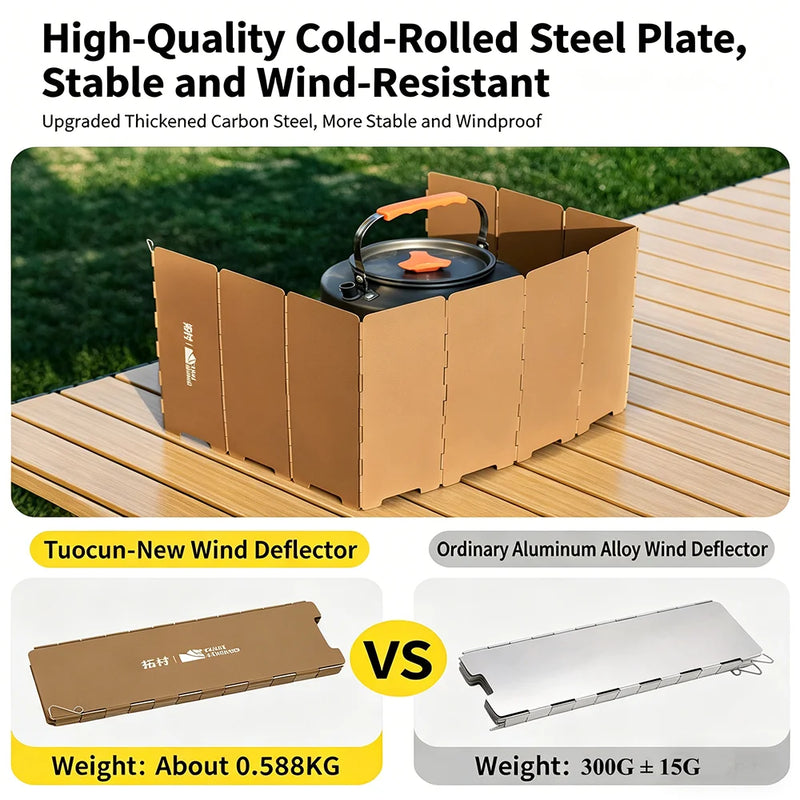 Foldable 10-Panel Camping Gas Stove Windscreen Ultralight SUS Wind Shield for Butane Canister Stove Outdoor Cooking Accessory