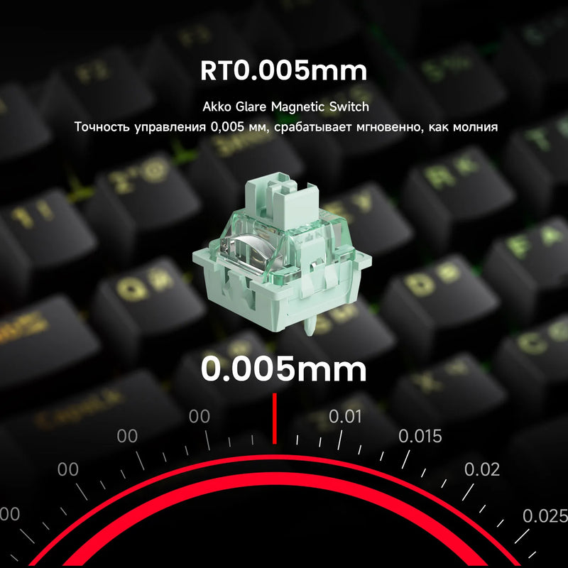 Akko TAC75 HE Magnetic Switch Keyboard 75% Russian Layout Rapid Trigger 0.005mm ARGB 8K Polling Rate Wired Gamer Custom Keyboard
