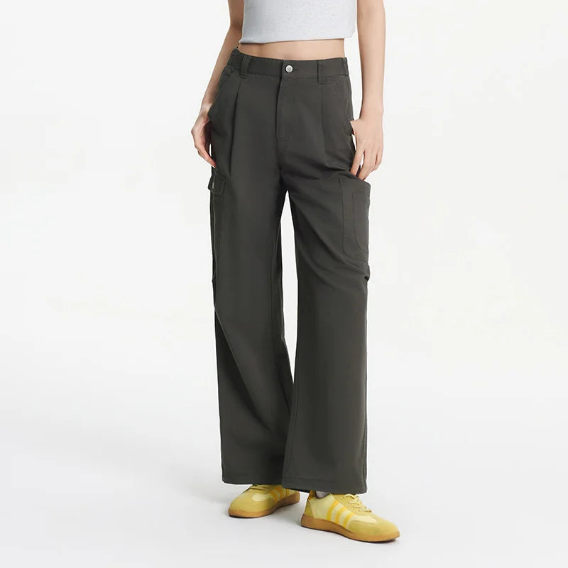 Semir Women Pants Pleated 2026 Drawstring Elastic Waist Workwear Wide Leg Urban Casual Everyday Style Soft Comfortable