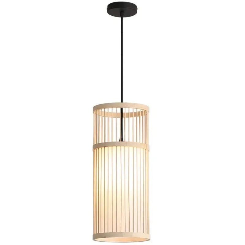 JOYINLED Japanese Style Dia.18 Bamboo Modern Handmade Pendant Art Ceiling Light Bamboo Light Chandelier Lamp Bedroom Dining Room