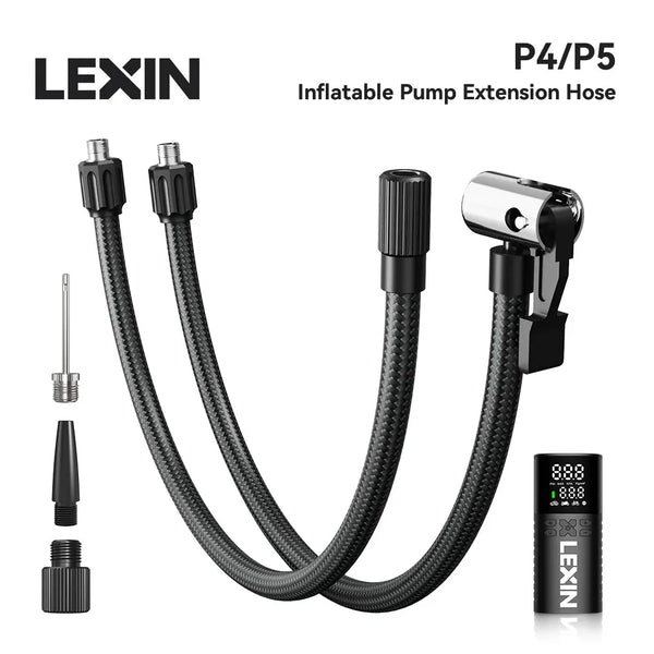 LEXIN-P4/P5 Inflatable Pump Extension Hose  Clip-On Connector High-Pressure Tube Car Motorcycle Bicycle Maintenance Accessories