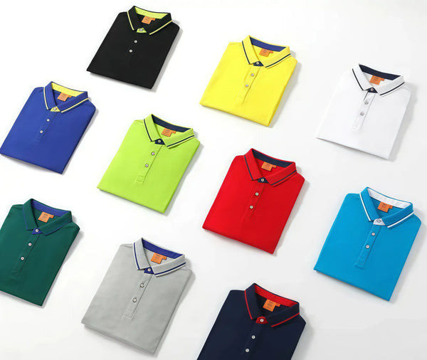 Ice Silk Short Sleeve T-Shirt Summer Work Uniform Logo Printed  Team Culture Polo Shirt  Fashion for Men and Women