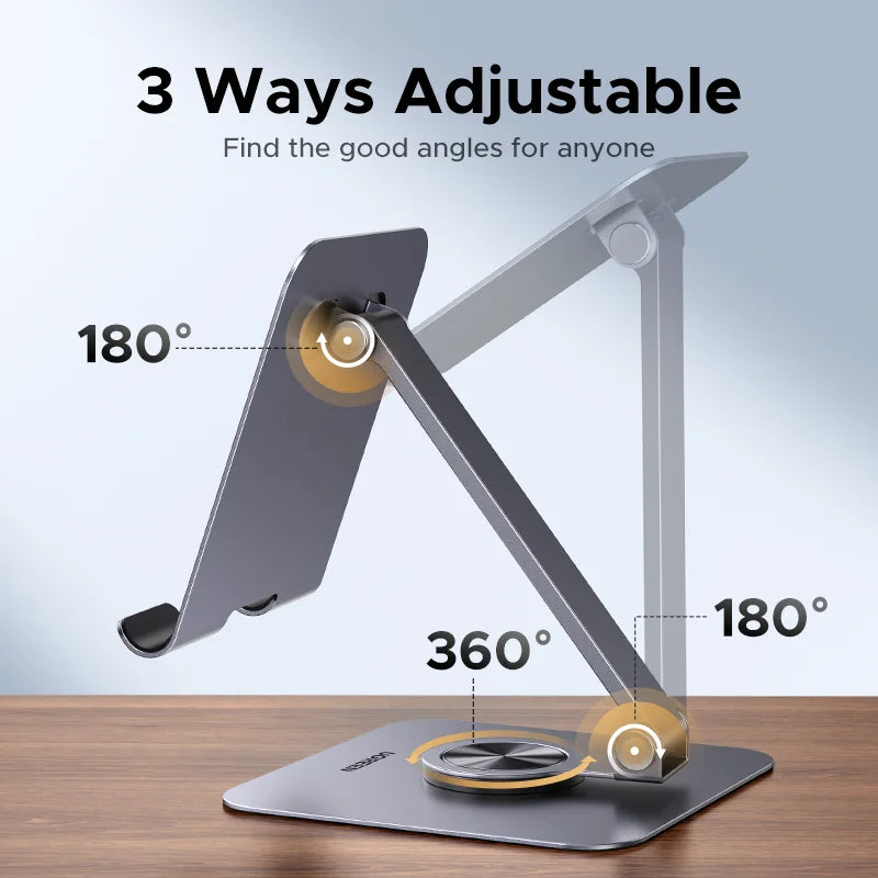 UGREEN Tablet Phone Stand For iPad Pro iPhone Xiaomi Tablet Support 360°Rotatable Aluminum iPad Stand Laptop Stand Tablet Holder