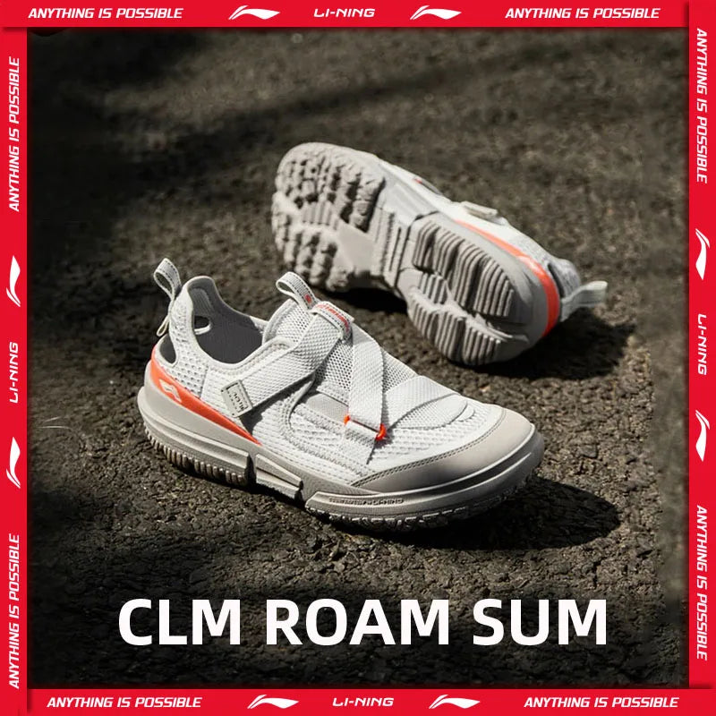 ស្បែកជើង Li-Ning សម្រាប់នារី CLM ROAM SUM ពាក់ក្រៅផ្ទះ ធ្វើពីស្នោស្រាល មានខ្យល់ចេញចូលបានល្អ មានស្រទាប់ការពារពន្លឺ ធ្វើពីលីនីង ធន់នឹងទឹក ស្បែកជើងរដូវក្ដៅ AHLV006