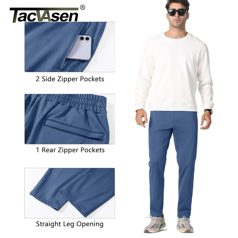 TACVASEN Winter Fleece Sweatpants Mens Thermal Warm Work Pants Waterproof Outdoor Sport Running Pants Jogger Casual Trousers
