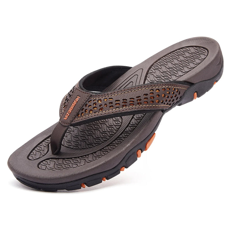 Summer Hot Sale Mens Flip Flops Plus Big Size 49 50 51 52 Leather Slippers Sandals Flip-Flop Beach Shoes Outdoor Hard Outsoles