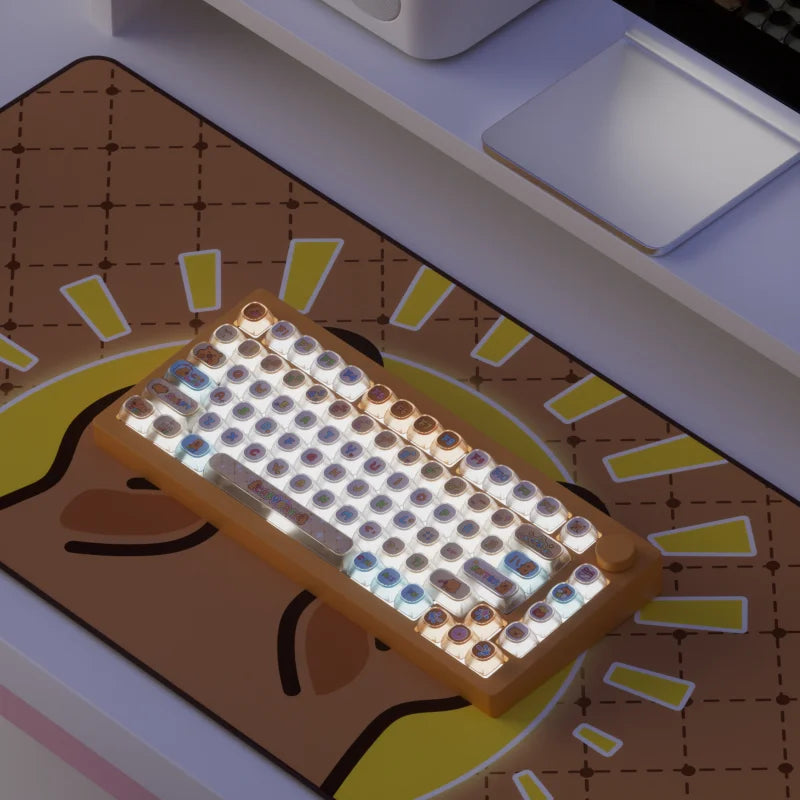 Akko Original Theme Keycap Set MOA Profile PBT 4-side Transparent Dye-sub Keycaps for ISO/ANSI Layout MX Mechanical Keyboard