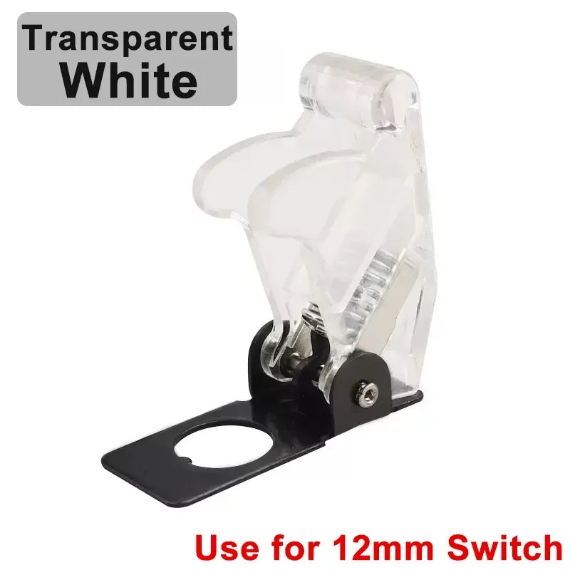 Auto Car Boat Truck Illuminated Led Toggle Switch With Safety Aircraft Flip Up Cover Guard 12V20A transparent