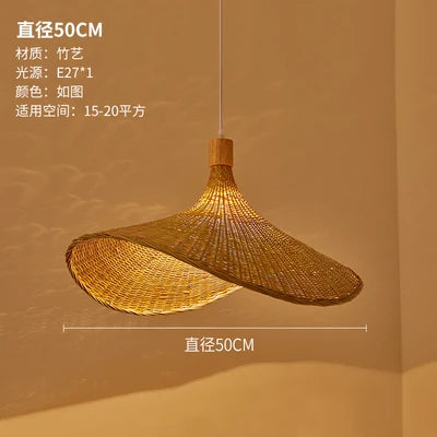JOYINLED Woven Pendant Light Wicker Shade Handmade Rattan Basket Ceiling Chandelier Farmhouse Rattan Chandelier Living Room