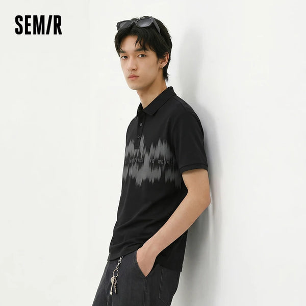 អាវប៉ូឡូបុរស Semir កប្បាសទន់ប៉ាក់អក្សរ Tie Dye ប៉ាក់ 2026 ម៉ូដរដូវក្តៅ ស្ទីលធម្មតា ទម្ងន់ស្រាល មានខ្យល់ចេញចូលបាន អាវប្រចាំថ្ងៃ