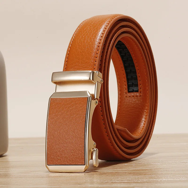 Golden Automatic Buckle Belt Men and Women Universal Fashion Casual Belts Red Blue Green Black White Cinturon Female Waistband