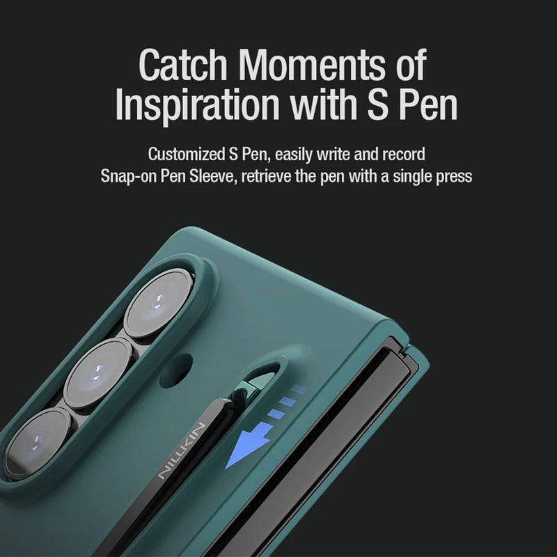 NILLKIN For Samsung Galaxy Z Fold 7 5G Folding Case With S-Pen Stylus Liquid Silicone Cover Anti Fingerprints For Z Fold 7 Cases