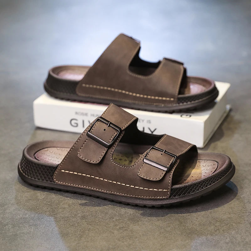 Men's casual slip-on slippers New summer lightweight comfort outdoor sports fashion youth anti-slip city walking beach slippers