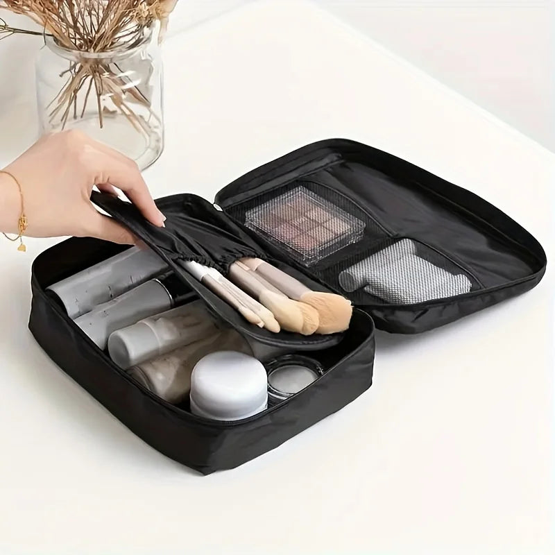 1pc Travel Large Capacity Toiletry Bag Makeup Bag Portable Luggage Organizer Multifunctional Square Bag Storage Pouch, bags