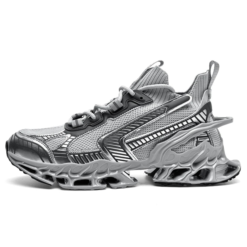 Men Sneakers Fashion Mesh Breathable Light Spring Outdoor Walking Tennis Shoes 2026 New Soft Thick Sole Rebound Running Shoes