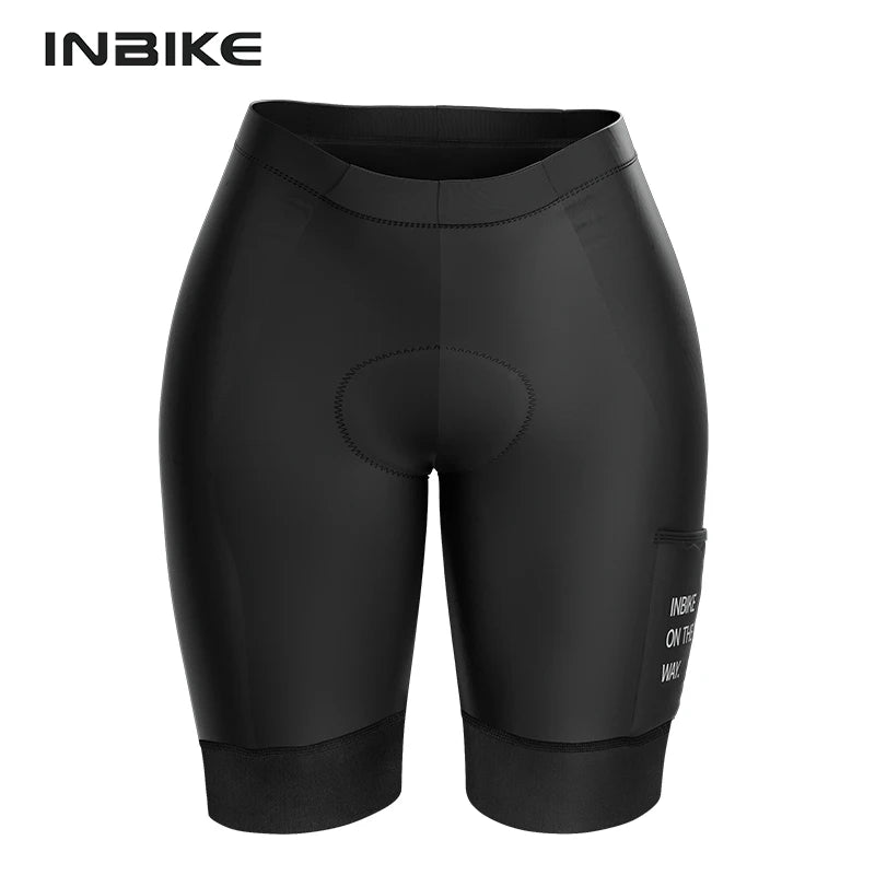INBIKE Women's Bicycle Shorts Padded 3D Cycling Short Pants for Riding Road Biking Shorts Tights with Side Pockets Bike Clothing