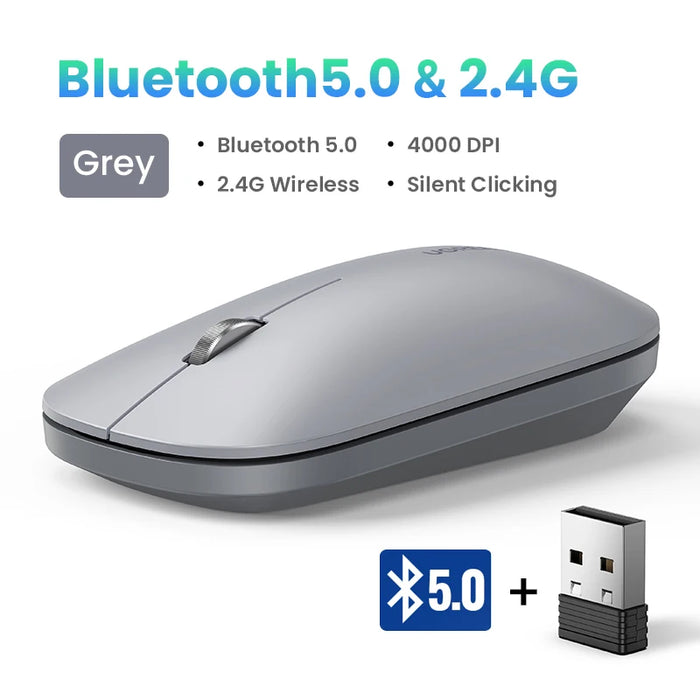 UGREEN Mouse 4000 DPI Wireless Mice 40db Silent Click For MacBook Pro M1 M2 iPad Tablet Computer Laptop PC 2.4G Wireless Mouse Bluetooth 2.4G Gray CHINA