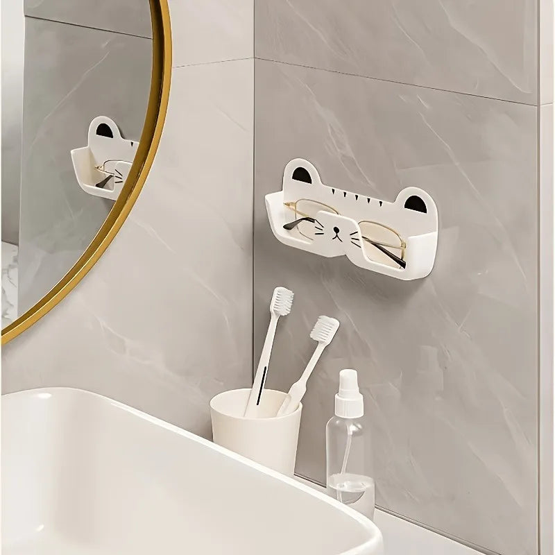 1pc Wall-mounted Glasses Storage Box Shelves,Suitable for Bedside, Bathroom, Living Room,and Cabinet Use,Shelves.