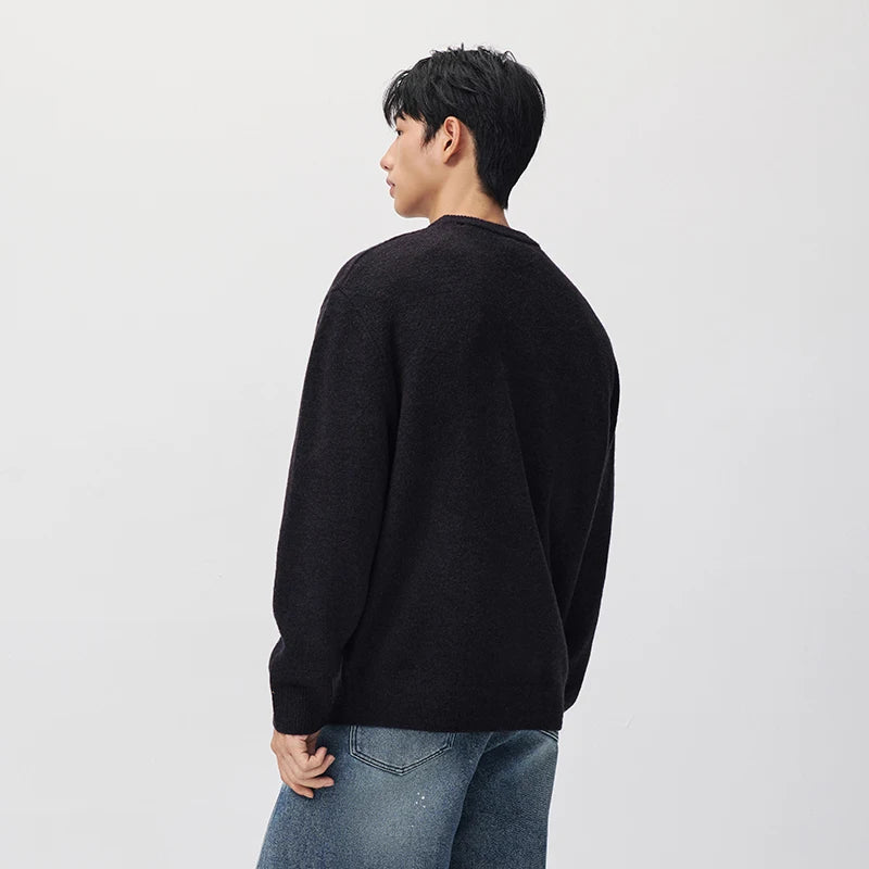 អាវយឺតប៉ាក់ Semir សម្រាប់បុរស រចនាបថទំនើប សាច់ក្រណាត់ទន់ Jacquard កមូល ឆ្នាំ២០២៦ សម្លៀកបំពាក់រដូវរងាថ្មីប្រចាំថ្ងៃ រចនាបថធម្មតាសម្រាប់ទីក្រុង