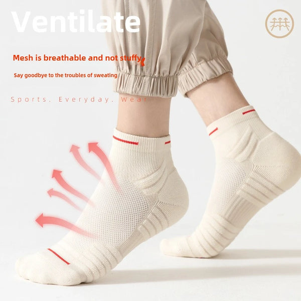 WRELS 1/2/3 Pairs Ankle Compression Socks Arch Support Running Socks Men Cushioned Moisture Wicking Breathable Athletic Socks