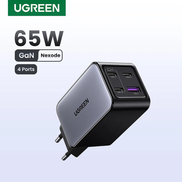 UGREEN 65W GaN Charger 4 Ports USB C Fast Charger Quick Charge 3.0 PD 3.0 For Macbook Air Laptops Tablet iPhone 18 17 16 Pro Max