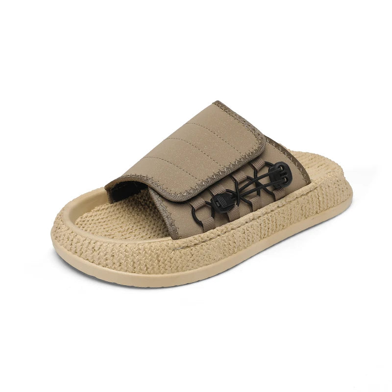 Men's slip on casual slippers summer breathable lightweight outdoor beach shoe soft sole non slip comfort youth fashion slippers