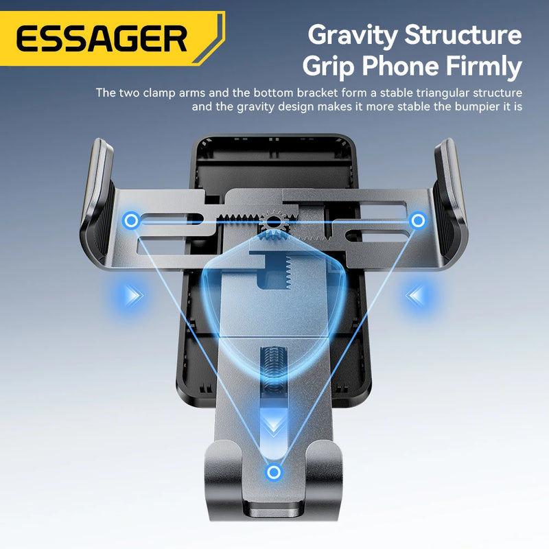 Essager Gravity Car Phone Holder Air Vent Clip Mount Mobilephone Stand For 4.7-6.5 Inch Phone  For iPhone 16 15 14 13 Pro Xiaomi
